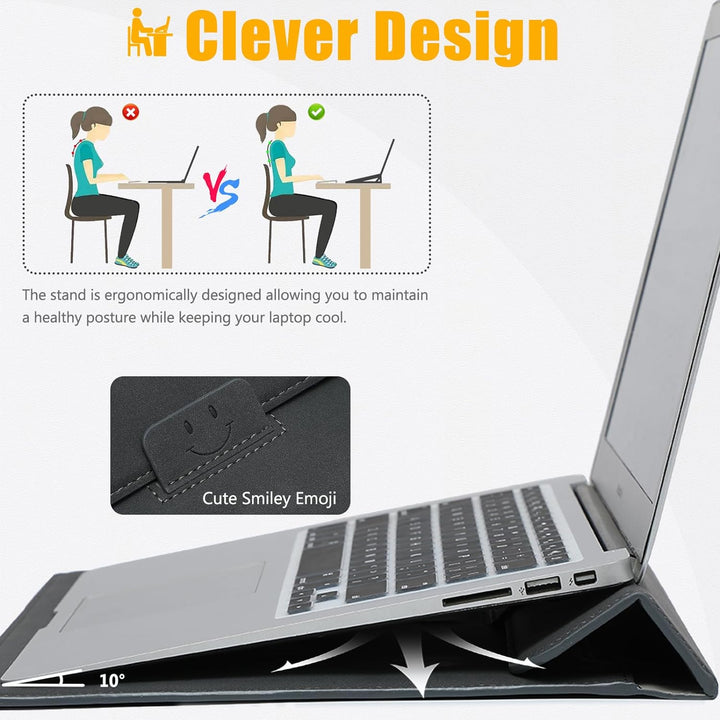 HYZUO 13,3-14 Zoll Laptop Hülle Laptophülle mit Standfunktion für MacBook Pro 14 M4/M3/M2/M1 Pro/Max