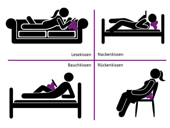 Leseknochen Nackenkissen Kinder bequem und waschbar! Handgestopft und genäht in Deutschland - Nutzba