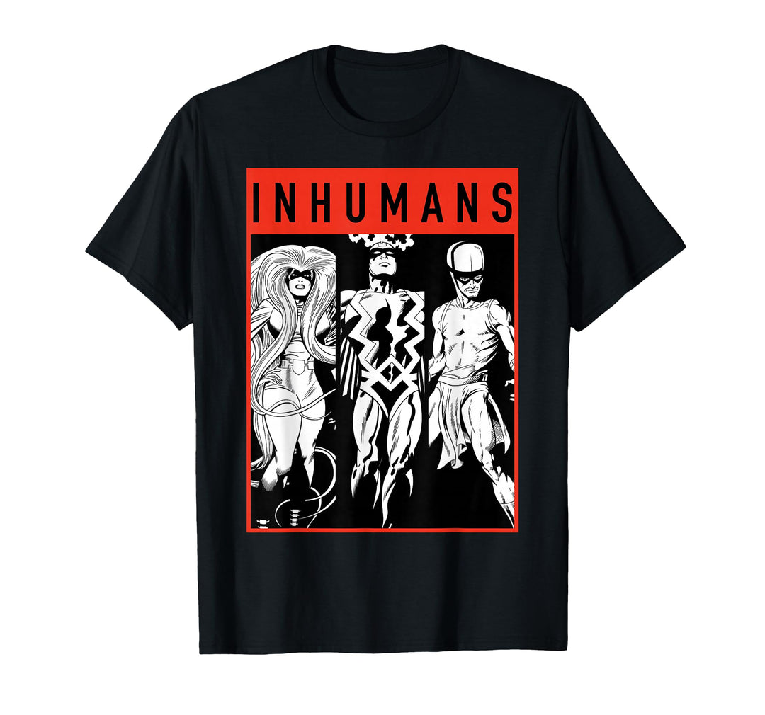 Mens Marvel The Inhumans Black Bolt Karnak Medusa Graphic T-Shirt Large Slate