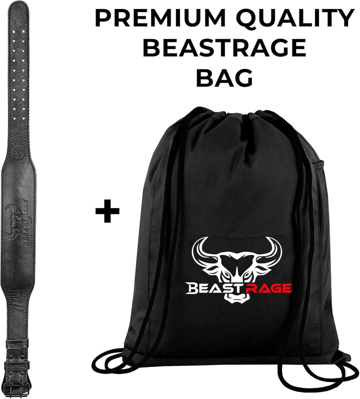 BEAST RAGE Gewichthebergürtel, Leder, strapazierfähig, Fitnessstudio, Bodybuilding, Workout, Trainin