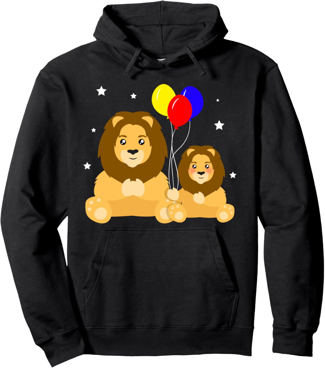 Löwe Familie Geschwister Luftballon Hoodie Pullover Hoodie