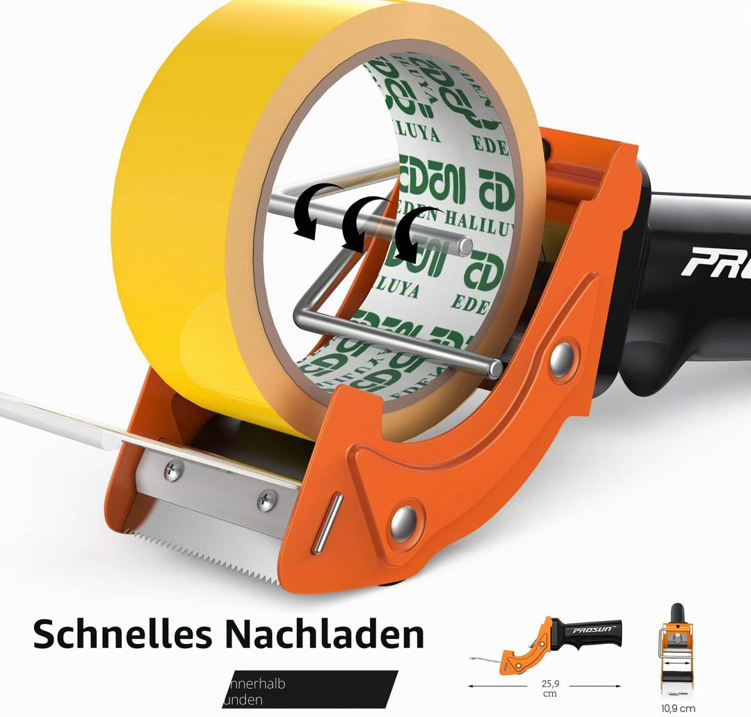 Packband Handabroller Professioneller Klebebandabroller mit stabilem Metallrahmen, Sicherheitsklinge