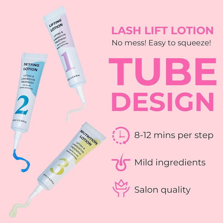 Lomansa Wimpernlifting Set, Lash Lifting Set, Augenbrauen Lifting, Tubuläre Emulsion, einfache Anwen