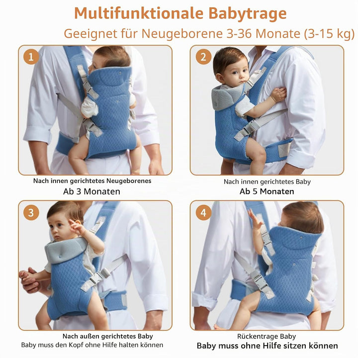 IULONEE Babytrage für Neugeborene Ergonomic Tragetaschen für Kleinkinder Babytrage ab Geburt Tragetu