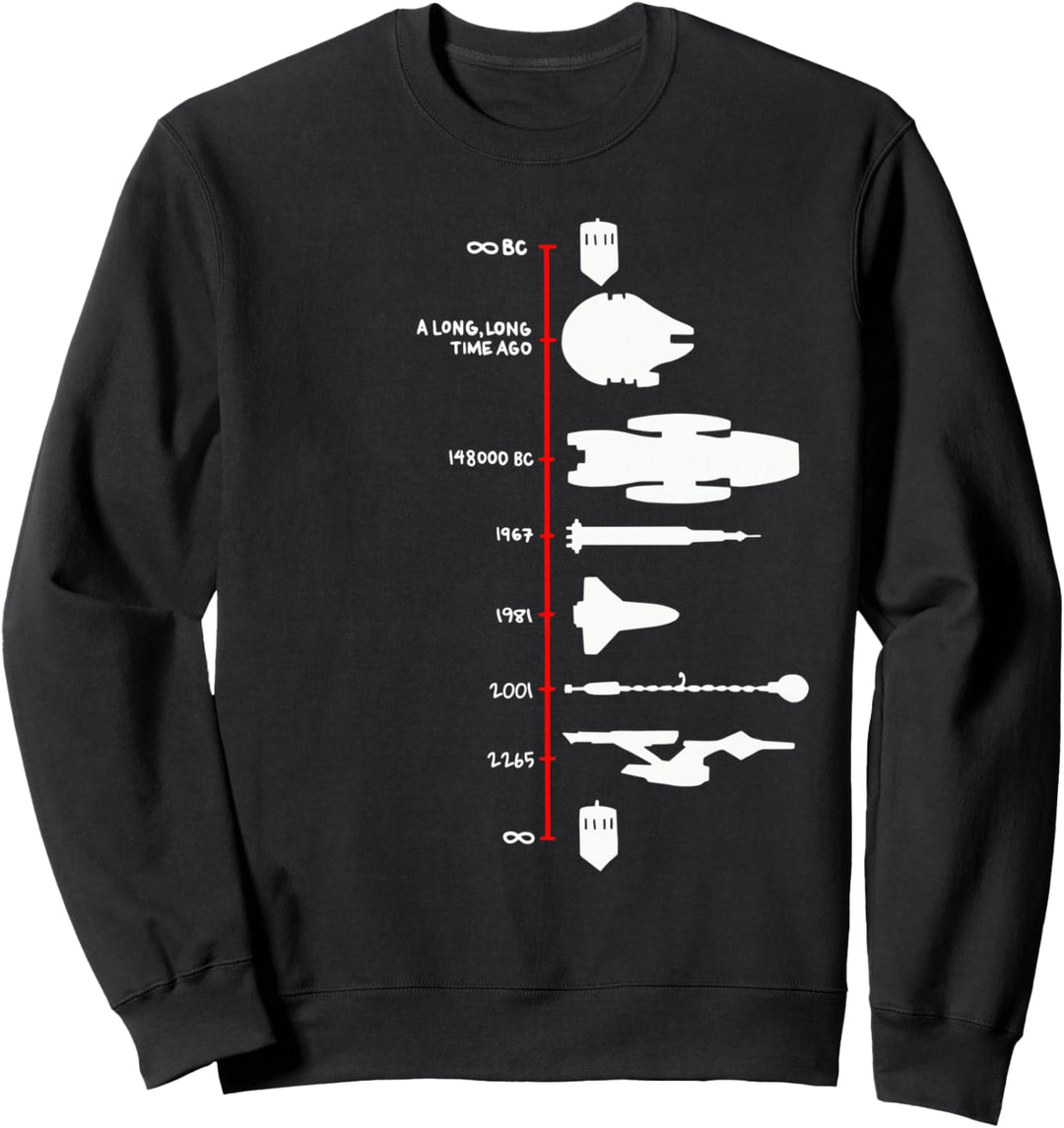 Raumschiff Timeline Science Fiction Rakete Sweatshirt