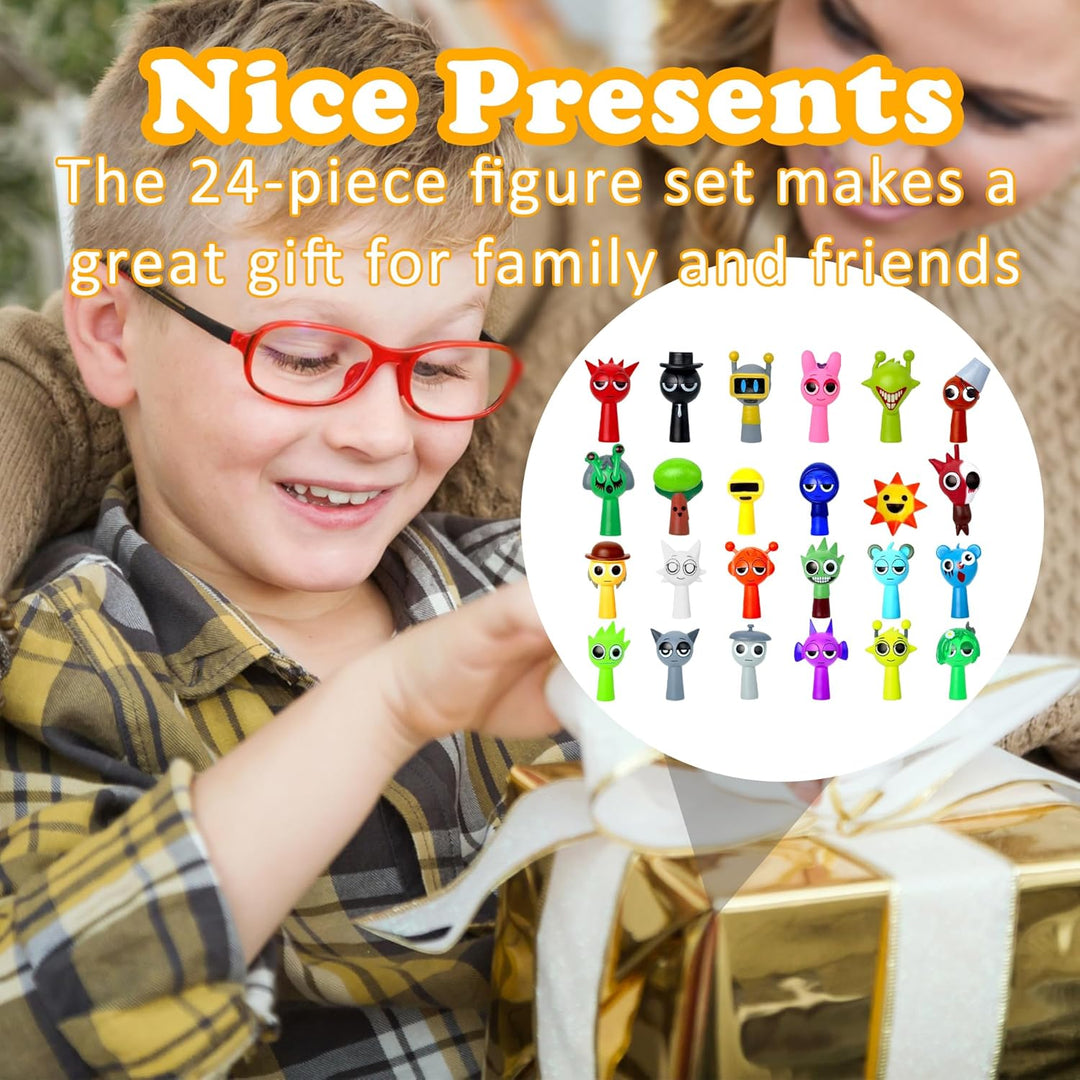 24 St. Bunte und seltsame Figuren Grosse Augen 4-5cm Mini-Spielzeug für Kinder Cartoon-Spiel-Charakt