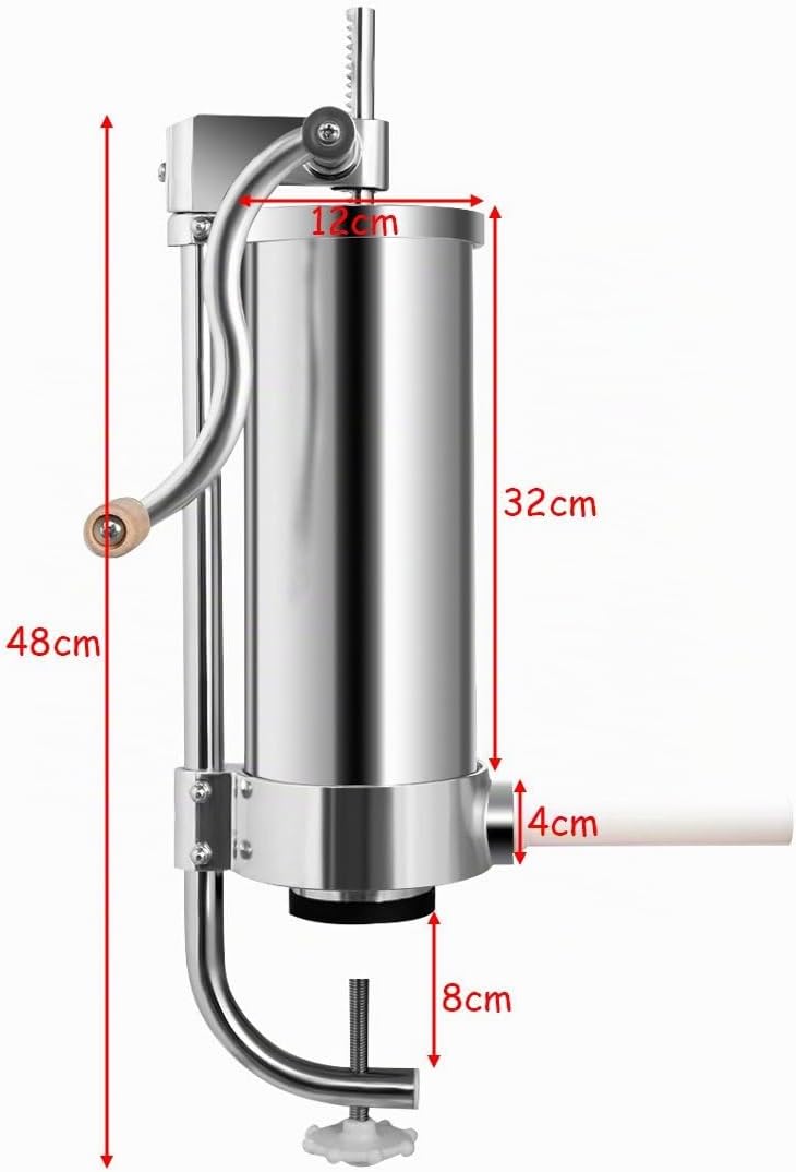 COSTWAY 1,5L / 3L / 3,6L / 6L Wurstfüller manuell, Wurstmaschine aus Edelstahl, Wurstfüllmaschine si