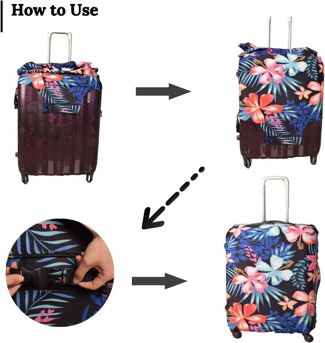 Gepäckabdeckung, waschechter Schutzkoffer-Cover - Reise-elastischer Spandex-Koffer-Protector mit 19