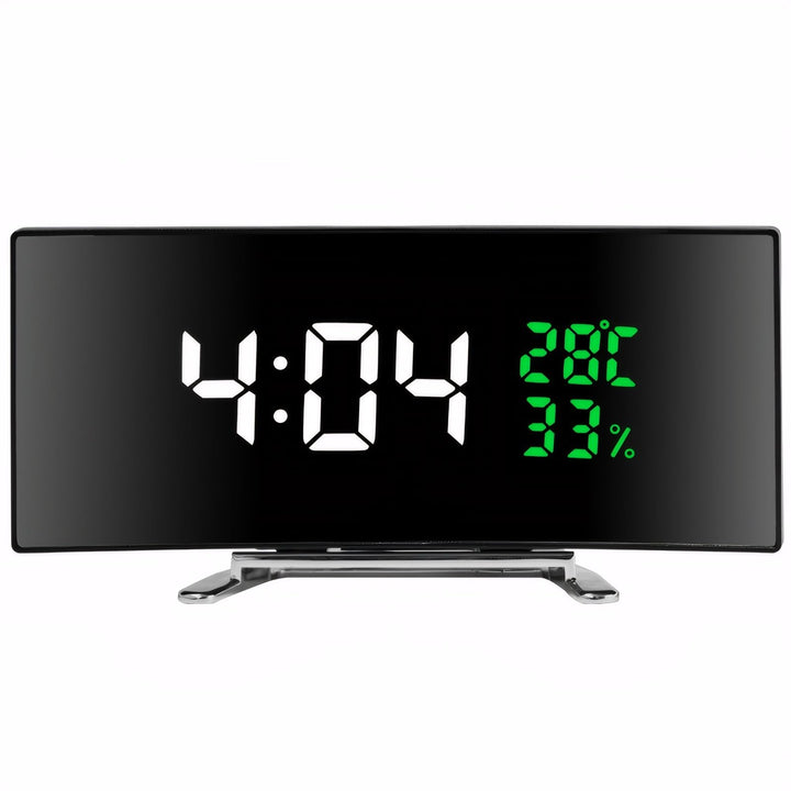 Lancoon LED Digitalwecker mit Temperatur Luftfeuchtigkeitsanzeige 6 Zoll gebogener Bildschirm Snooze