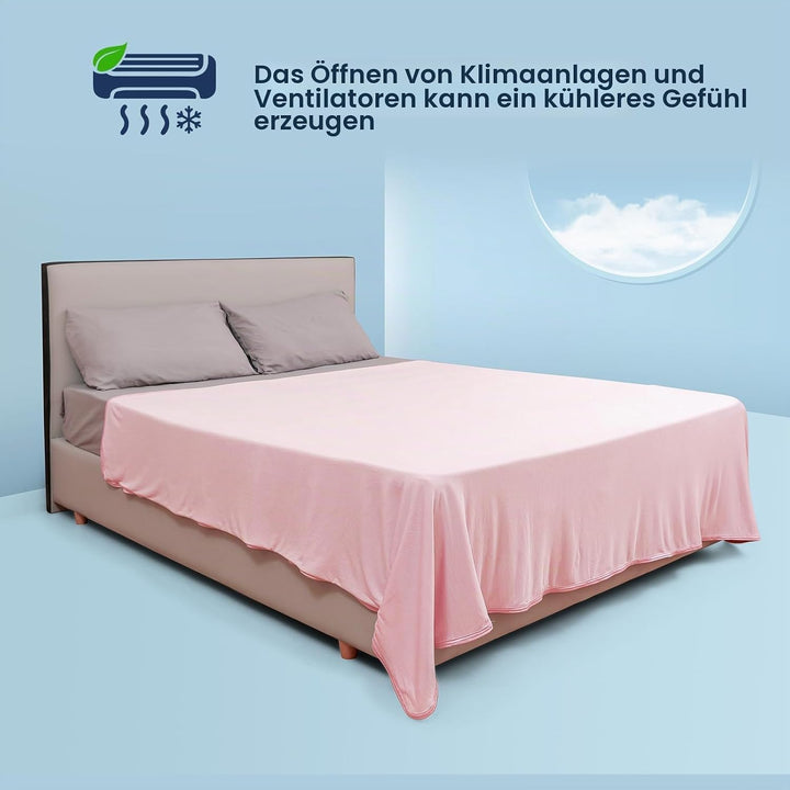 Kühldecke gegen Nachtschweiss, Sommerdecke Kühlwurf für Heiss schlafende Personen, Q-Max > 0,45 Kühl