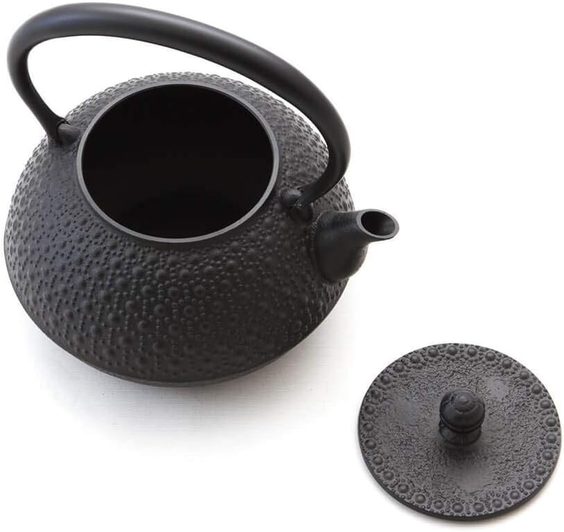 Iwachu Tetsubin Gusseisen, Teekessel Gusseisen Schwarz Kikko 1 L Handarbeit. Elektroherd und Gasherd