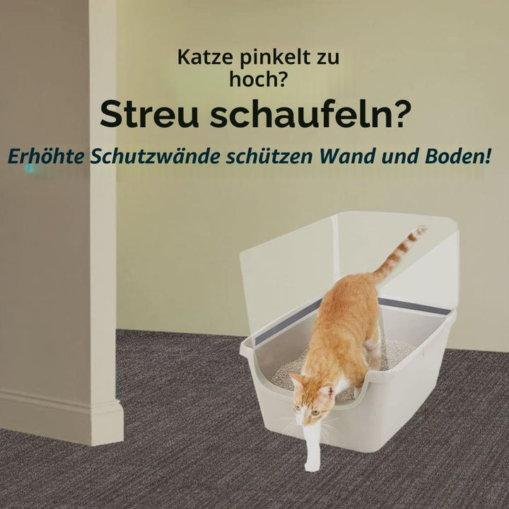 6PCS Katzentoiletten-Schild, hohe Seite, Oben offen, Katzentoilette, hält Streu in der Pfanne (Katze