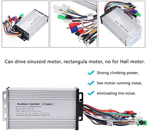 Alomejor Bürstenlose Steuerung für Elektrofahrräder Elektrofahrradgas für Elektroroller (48V 1500W)