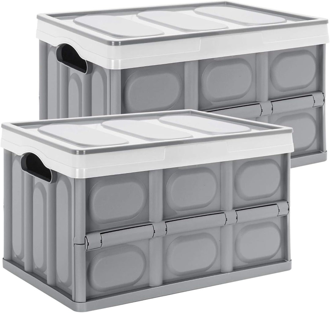 Yorbay 2er-Set 55L Profi klappbox Transportbox Mit Deckel,Faltbarer Aufbewahrungsbox mit Handgriff,S