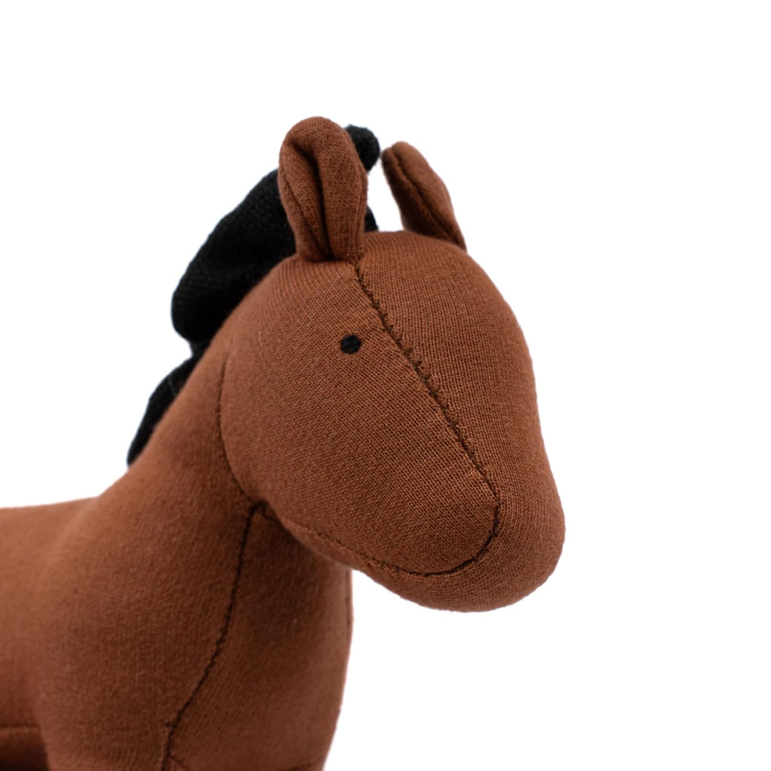 Fabelab Rassel Baby Pferd | Babyspielzeug 0-6 Monate | Baby Geschenk Junge & Mädchen | Knisterspielz
