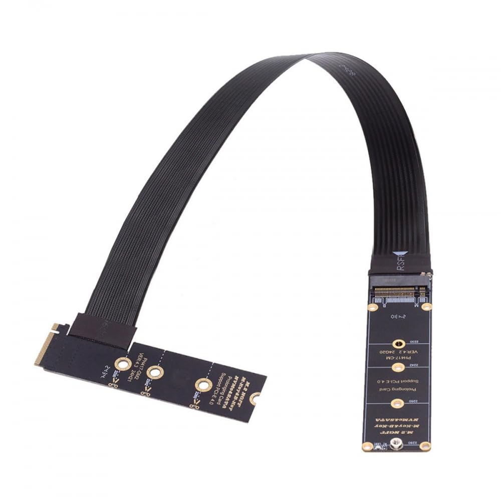 CY Adapter NGFF M-Key NVME Male to Female Extension PCI Express Cable 30cm Right Angled Type 90 Degr