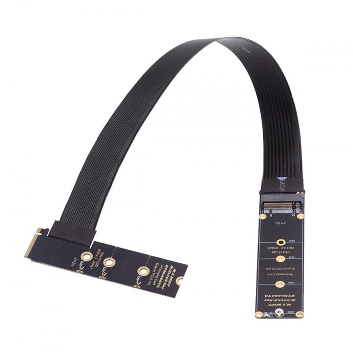 CY Adapter NGFF M-Key NVME Male to Female Extension PCI Express Cable 30cm Right Angled Type 90 Degr