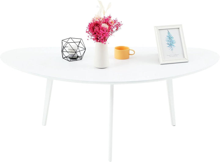 PHOENANCEE Couchtisch Oval, Kleiner Tisch Wohnzimmer, Tischbeine aus massivem Eichenholz, Mitteltisc