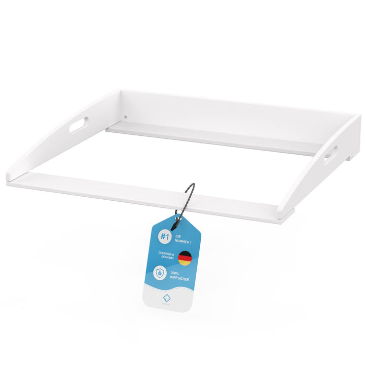Wickelaufsatz Hemnes HappyBaby weiss [85x75x13cm] für IKEA Hemnes Kommode - INKL. 2-Stufen-Sicherhei