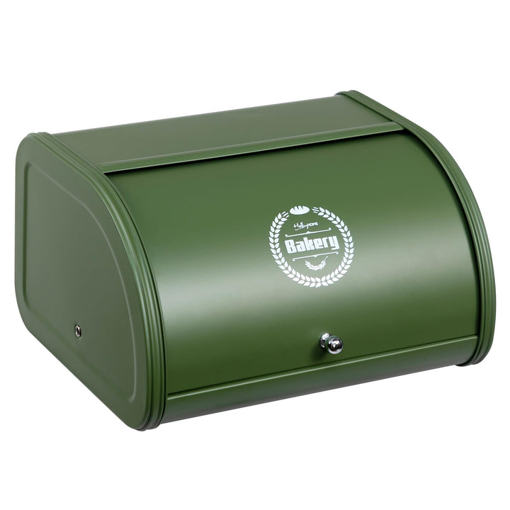 HollyHOME Bread Bin with Stainless Steel Body Metal Bread Bins for Kitchen Bread Storage Containers
