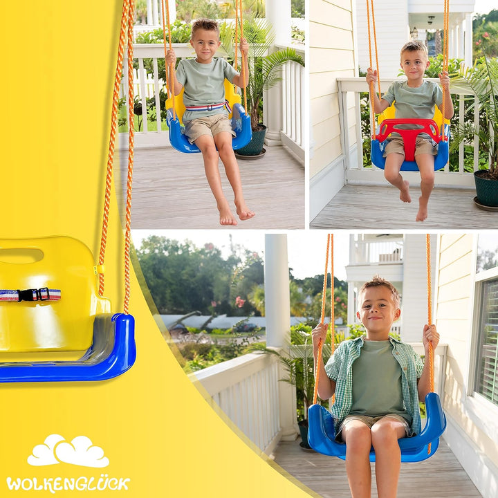 WOLKENGLÜCK® Babyschaukel 3 in 1 [6 Monaten bis 6+ Jahre] - Mitwachsende Kinderschaukel für Outdoor