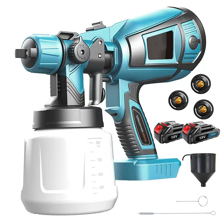 Akku Farbsprühsystem Ersatz für Makita 18V Akku, mit 2 x 3.0AH Akku und Ladegerät, 1000ml Abnehmbare