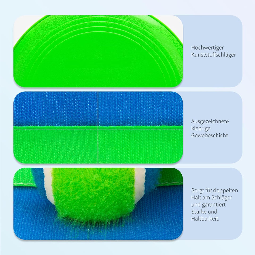 U&C Planet Beachball Set Strandtennis Set Paddle Ball Spiel Klettballspiel Strandschlägerset für Kin