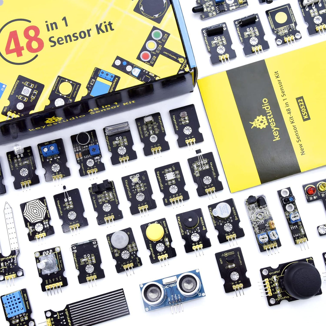KEYESTUIDO 48 in 1 Sensormodul Bausatz Kompatibel mit Arduino IDE mit Anleitung Programmieren und El