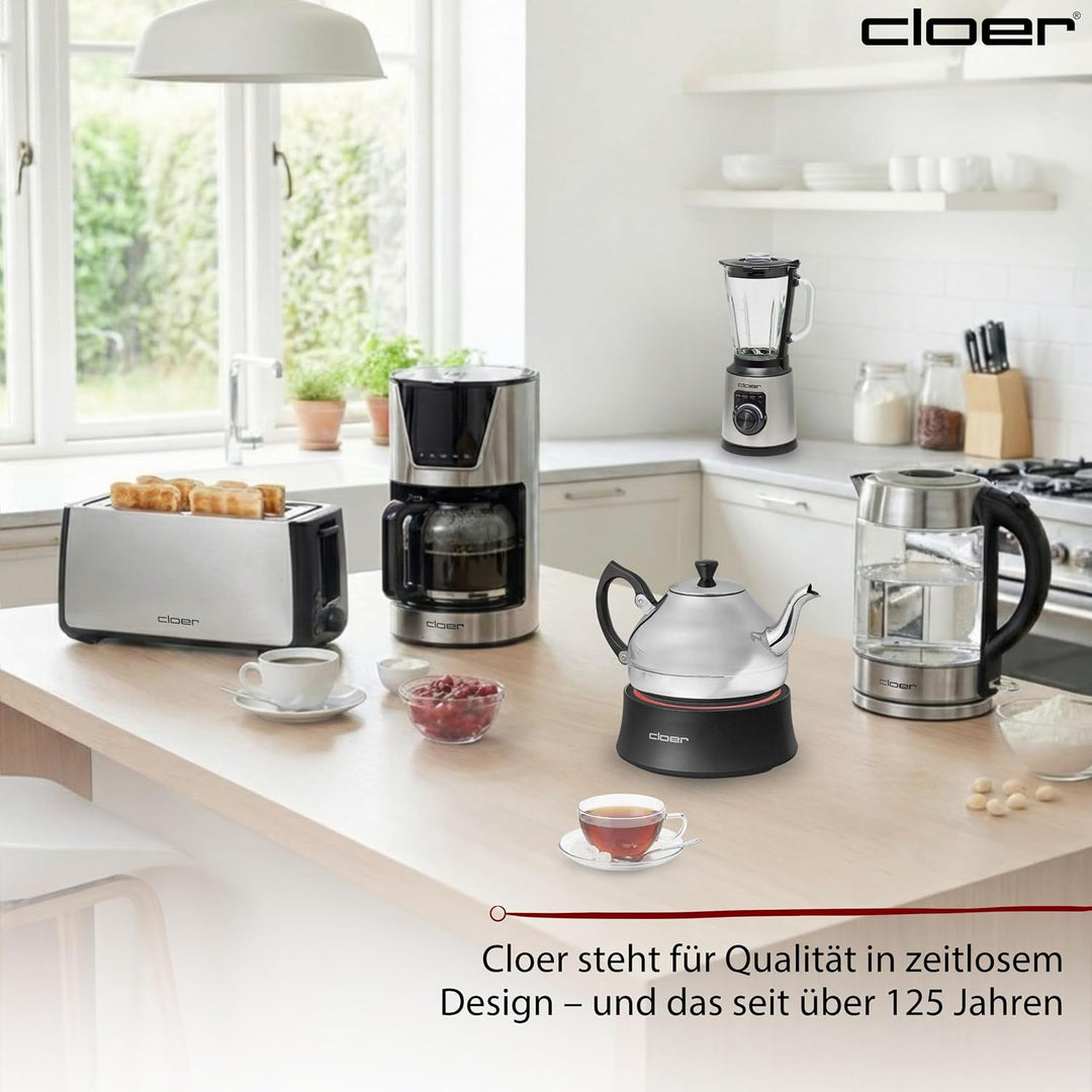 Cloer 6700 Elektrisches Stövchen, Warmhalteplatte für Tee &amp; Heissgetränke | Heizelement im Stein, Ed