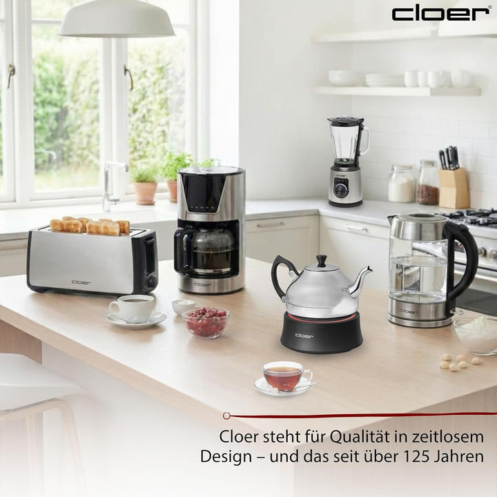 Cloer 6700 Elektrisches Stövchen, Warmhalteplatte für Tee &amp; Heissgetränke | Heizelement im Stein, Ed