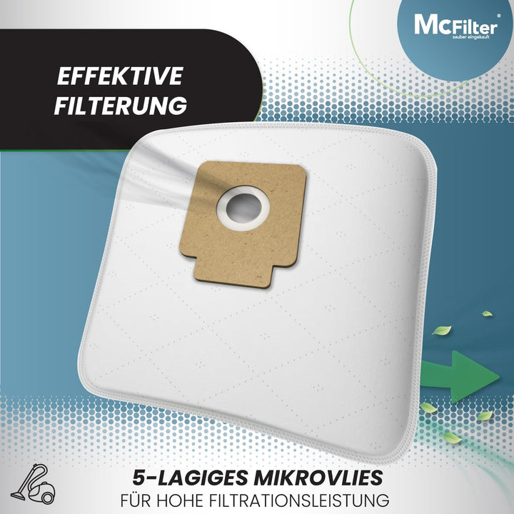 McFilter I 20 Staubsaugerbeutel Vlies kompatibel mit Hoover H58 H63 H64 H69, TFS 5100 bis 5299, Free