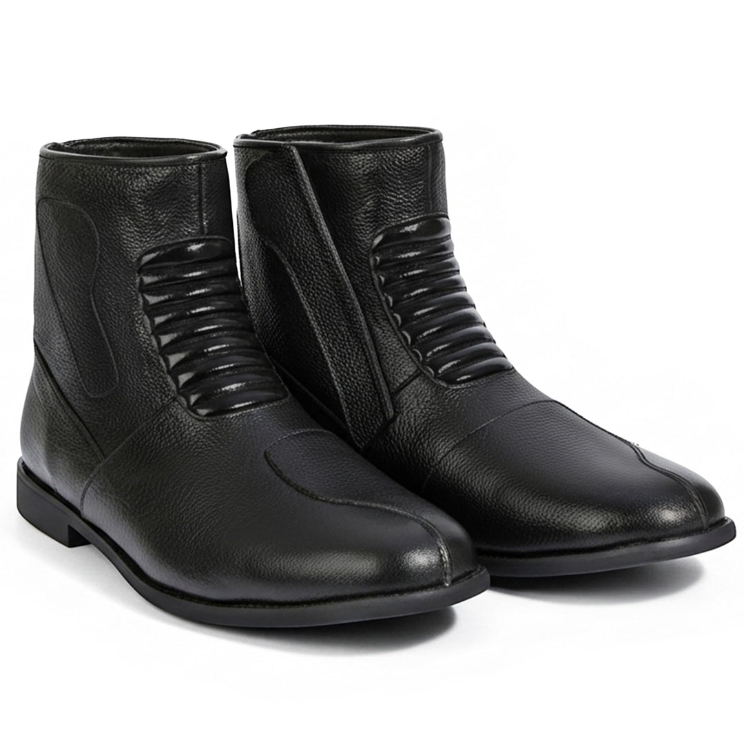 German Wear Motorradstiefel Herren Motorrad Biker Stiefel Motorradschuhe aus Glattleder - Freizeit &