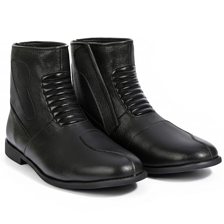 German Wear Motorradstiefel Herren Motorrad Biker Stiefel Motorradschuhe aus Glattleder - Freizeit &