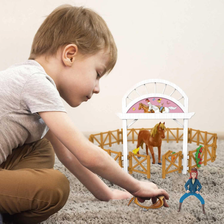 Craze Bibi und Tina Reitarena für Pferdefiguren Spielset Martinshof Pferdeset Pferde Mädchen Geschen