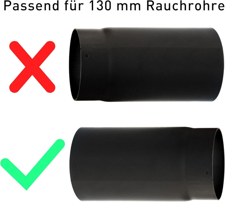 raik Rauchrohr-Adapter Verbindungsstück für 130 mm Durchmesser Ofenrohre 2 mm Stahlblech Senotherm B