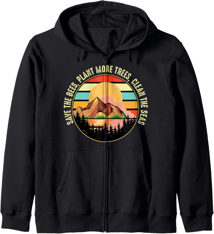 Save The Bees Plant Tree Clean Seas Nature Life Earth Lover Kapuzenjacke