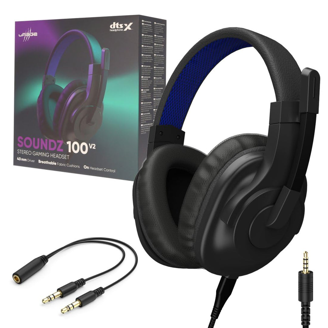 uRage Gaming-Headset SoundZ 100 V2, kabelgebundene Multi-Plattform Kopfhörer für PS4/PS5/PC/Xbox/Lap