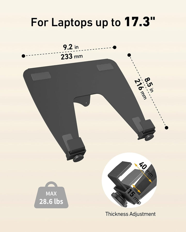 Ergounion VESA Laptop Adapter für Monitorarm – 100 x 100 mm VESA Laptop Halterung – Armhalterung für