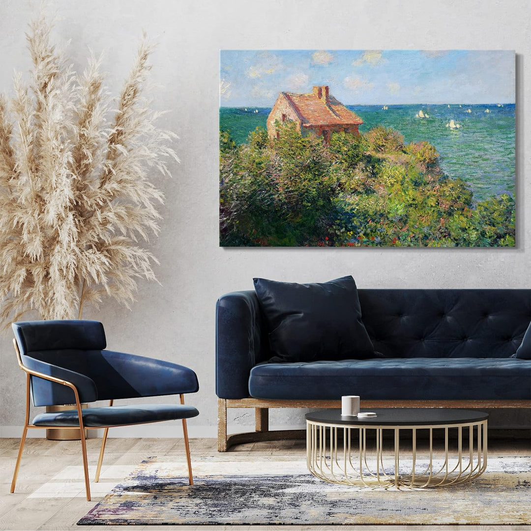 Printed Paintings Leinwand (80x60cm): Claude Monet - Fischer-Häuschen in Varengeville 80x60 cm, 80x6