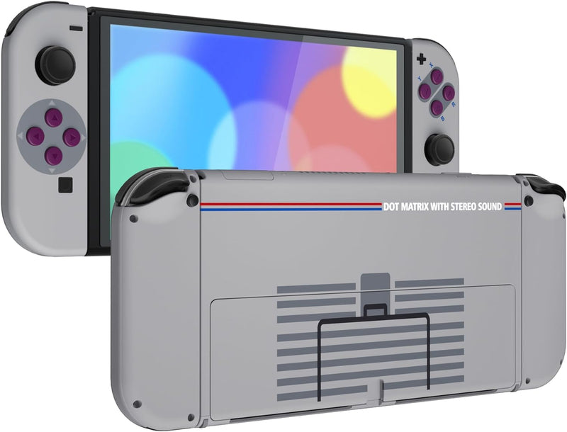 eXtremeRate Full Hülle für Nintendo Switch OLED, DIY-Ersatz Konsole case & Kickstand, NS Joycon Gehä