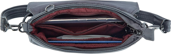 Travelon Unisex Addison Convertible Crossbody, Anti-Diebstahl, Gürteltasche, grau, Grau