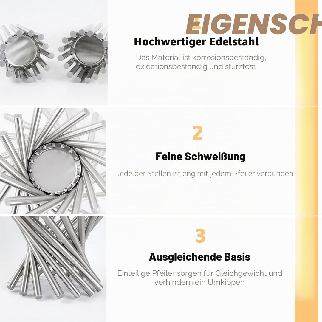 Obstschale für Küchentheke, Grosser Obstkorb, moderner Obsthalter für Tisch, Edelstahl, Obstständer,