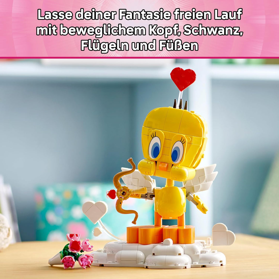 LEGO Looney Tunes Liebesbote Tweety - Modellbau zu Looney Tunes mit Zubehör - Blumenstrauss, Herz, A
