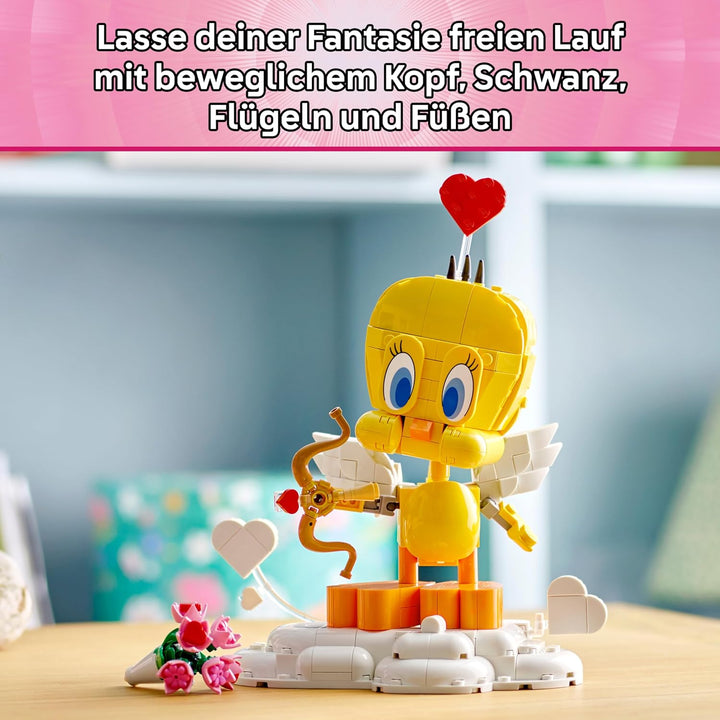 LEGO Looney Tunes Liebesbote Tweety - Modellbau zu Looney Tunes mit Zubehör - Blumenstrauss, Herz, A