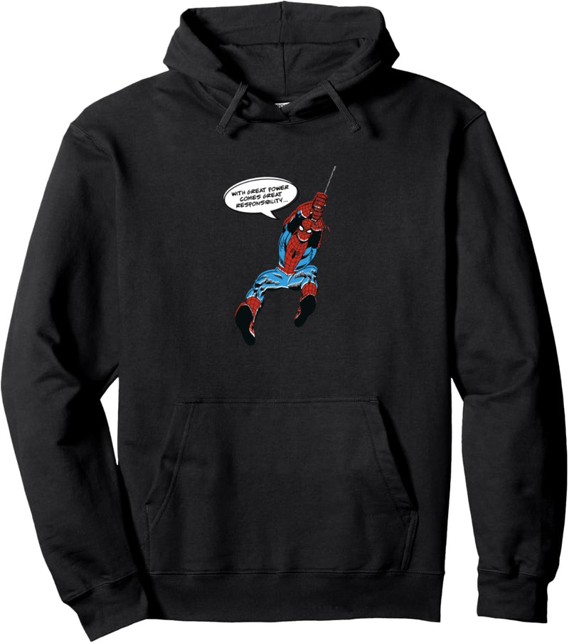 Marvel Spider-Man Great Power Quote Pullover Hoodie