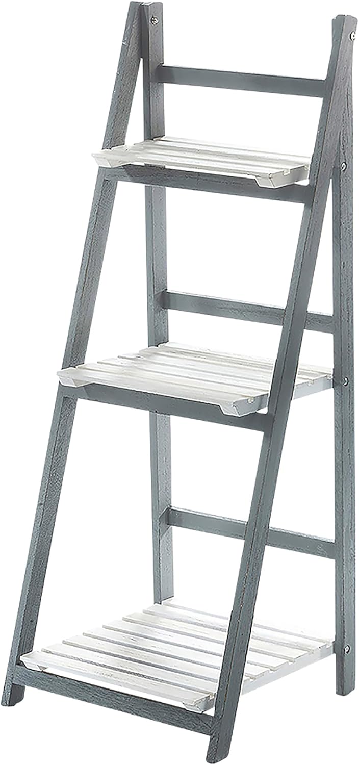 Kobolo Leiterregal White-Grey - Used-Look - mit 3 Böden