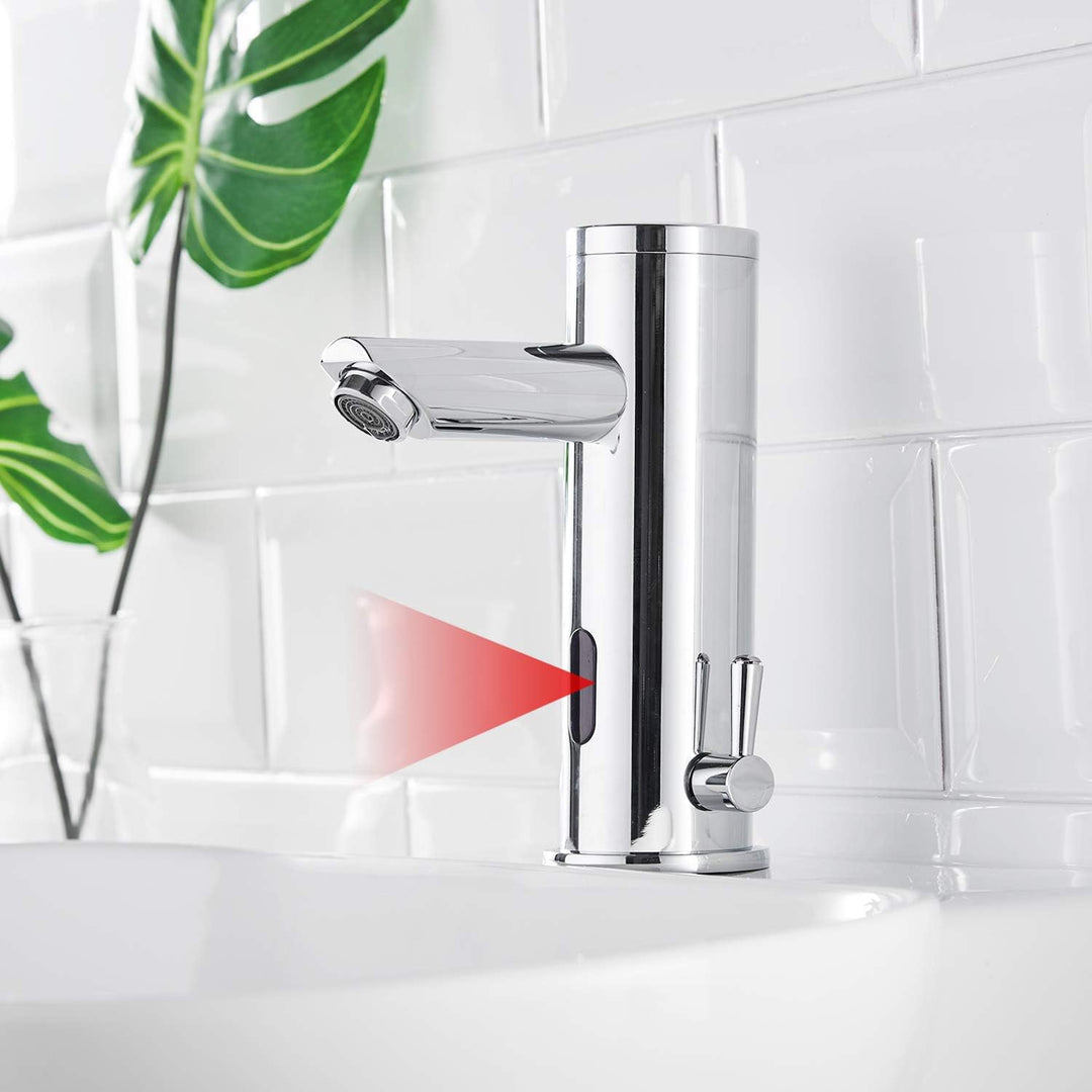 AIMADI Infrarot Sensor Wasserhahn Automatisch Mischbatterie Induktion Badarmatur Waschtisharmatur Ha