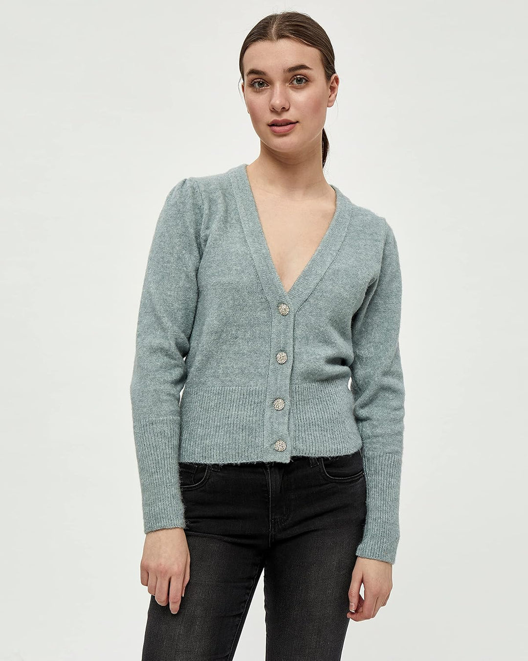 Desires Damen GEA Cardigan Strickjacke S 2251m Slate Blue Melange, S 2251m Slate Blue Melange