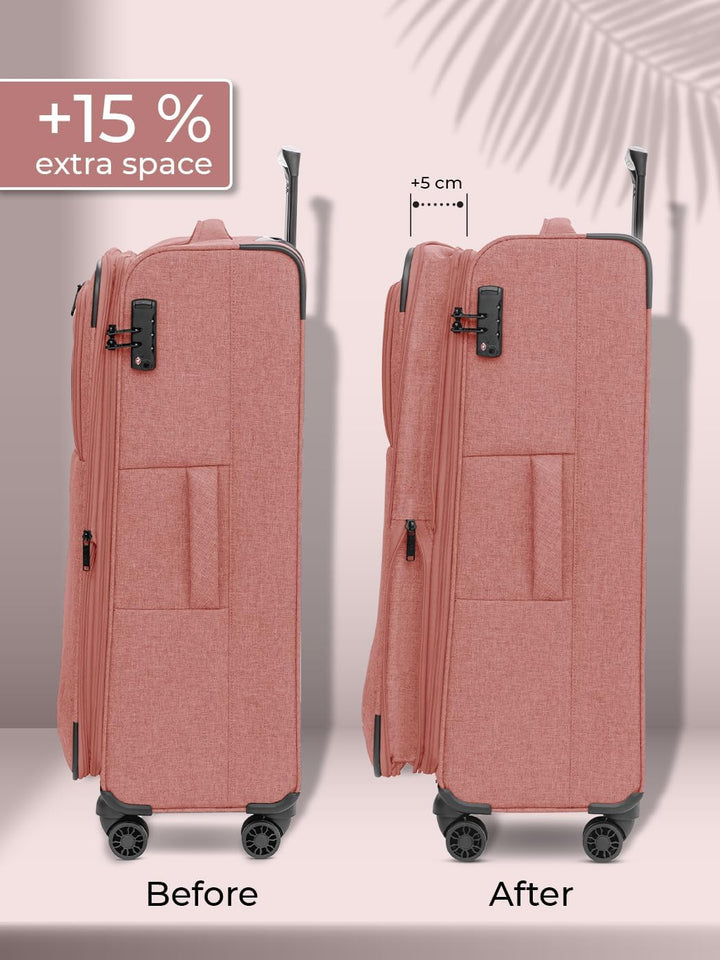 REDOLZ Weichschalen Koffer für Damen & Herren | Leichter Trolley 77 cm mit 4 Doppelrollen & TSA-Schl