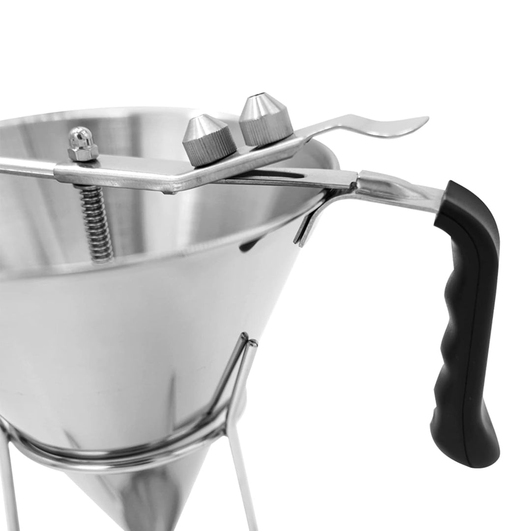 Pfannkuchen Trichter Edelstahl Teigportionierer, 1.9 L Pancakes Trichter Fondanttrichter, Einfülltri